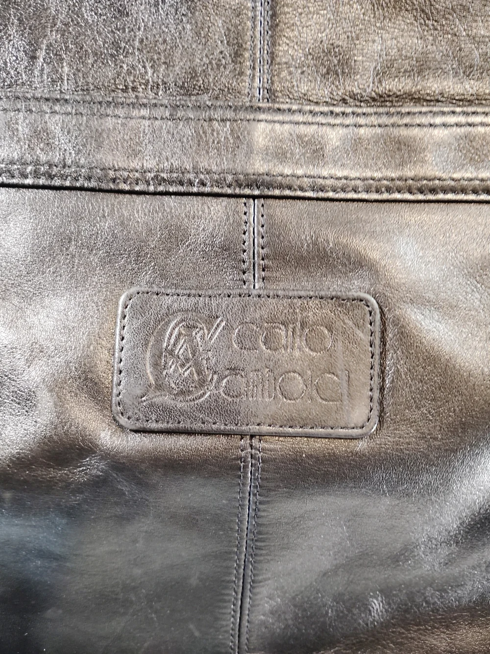 Carlo Amboldi Black Genuine Leather Garment Bag